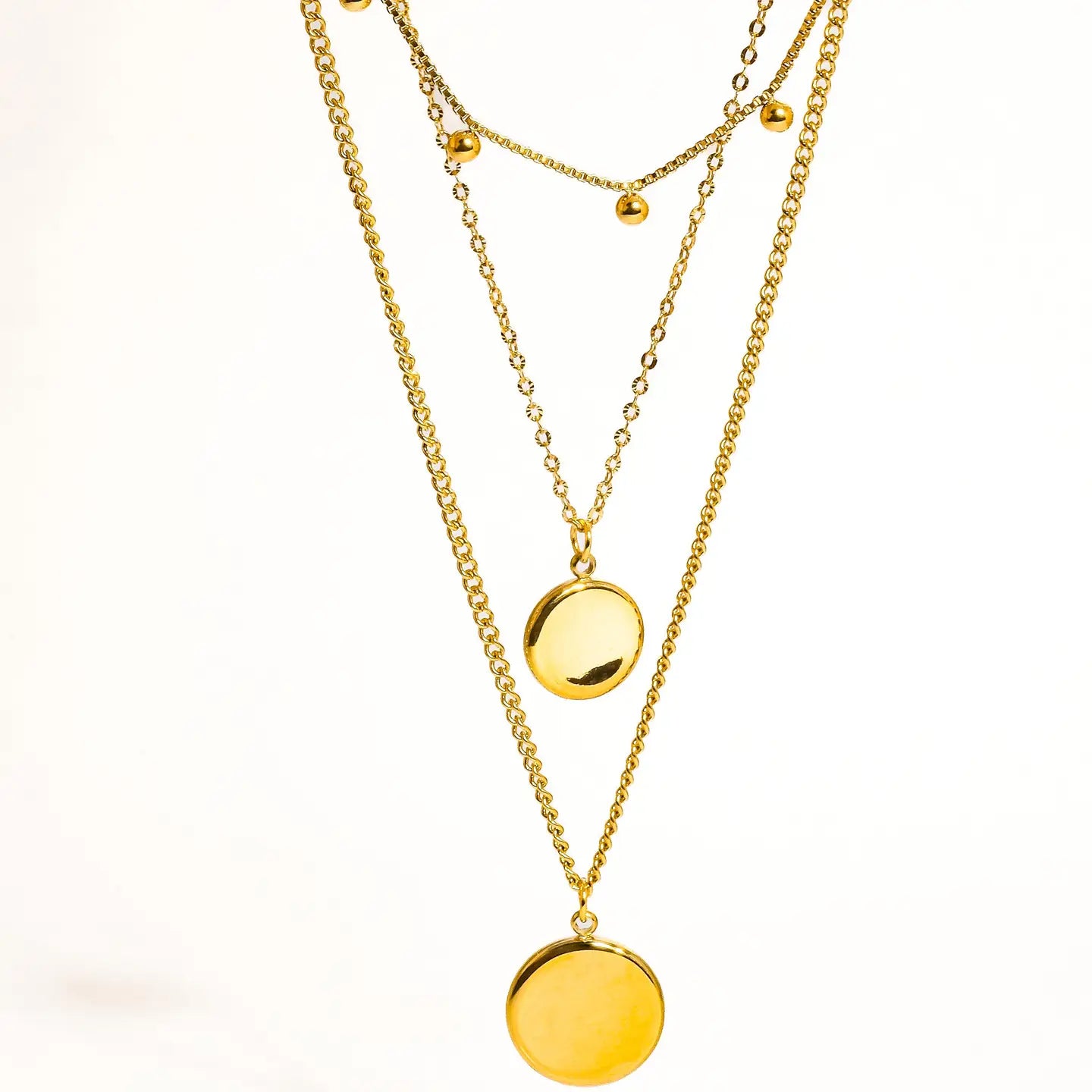 3 Layered Gold Necklace