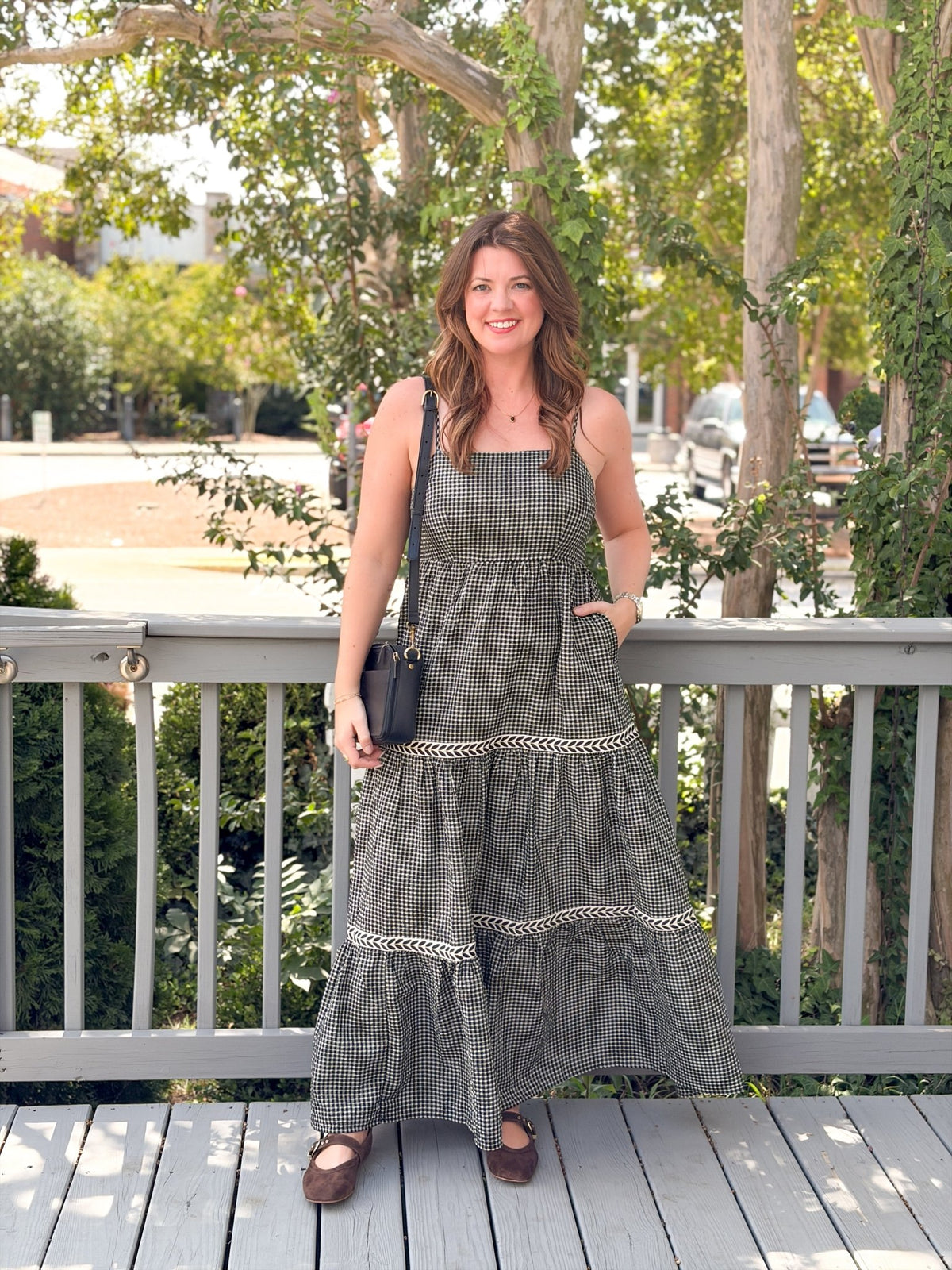 Rose & Lee Co Anastasia Dress, Black Check Casual Dresses