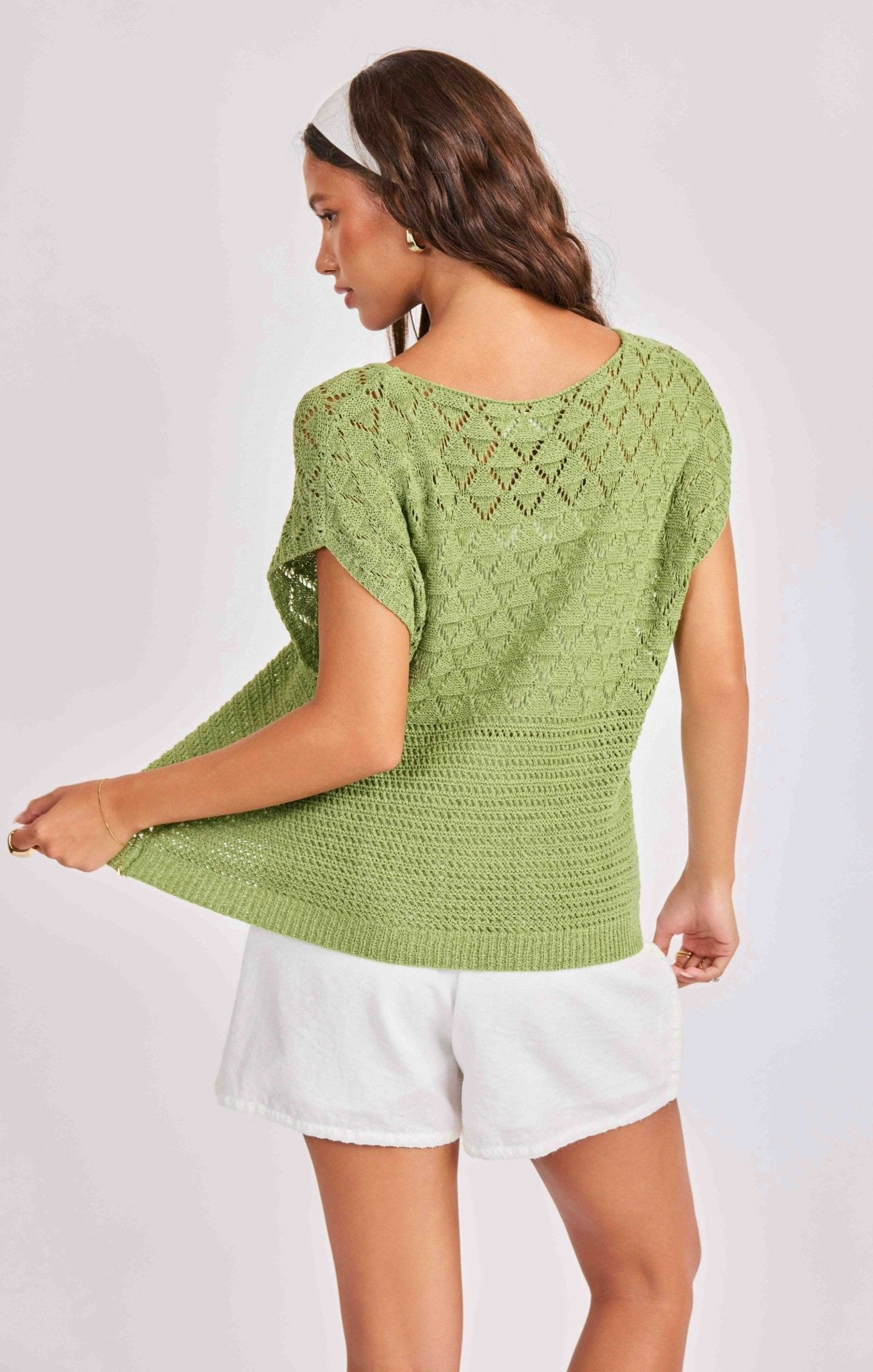 Rose & Lee Co Annabelle Top, Green short sleeve