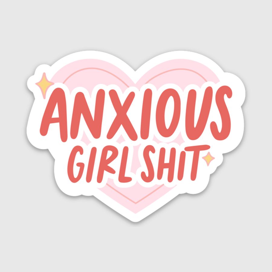 Anxious Girl Heart Sticker