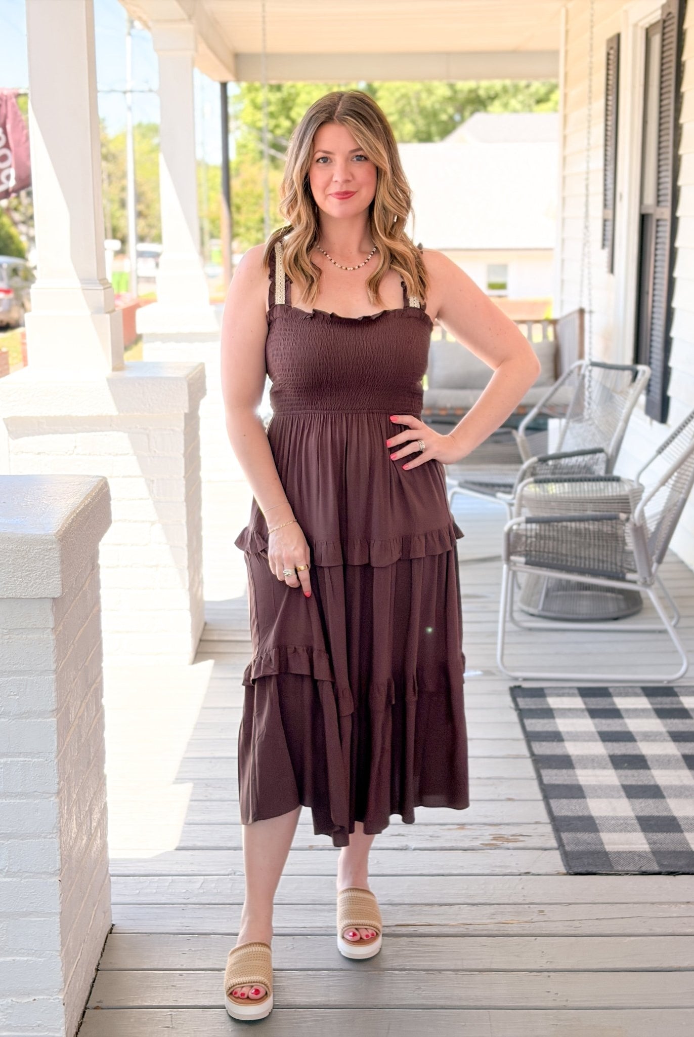 Rose & Lee Co Holly Dress, Brown Casual Dresses
