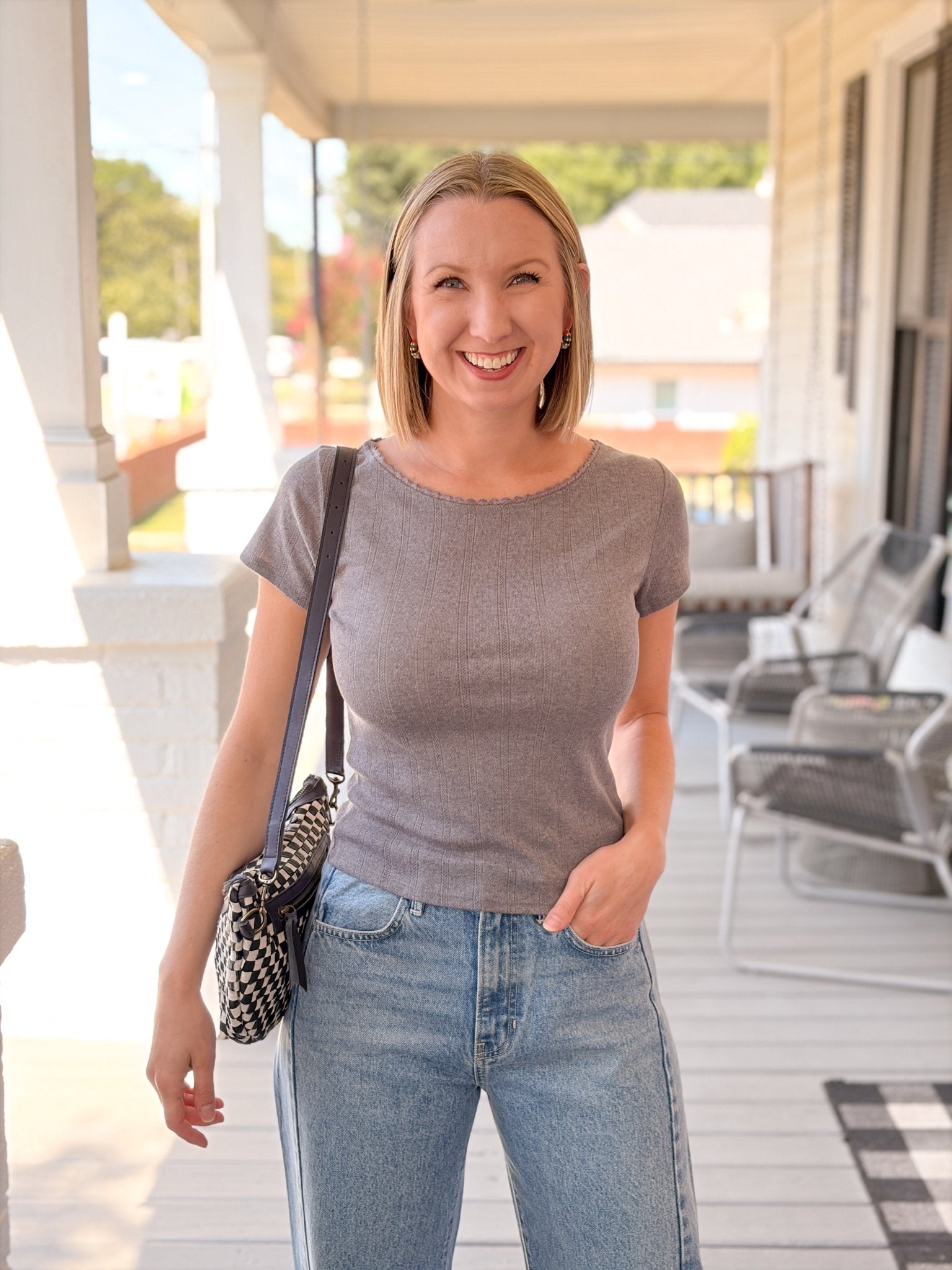 Rose & Lee Co Arden Tee, Heather Grey by Project Social T short sleeve