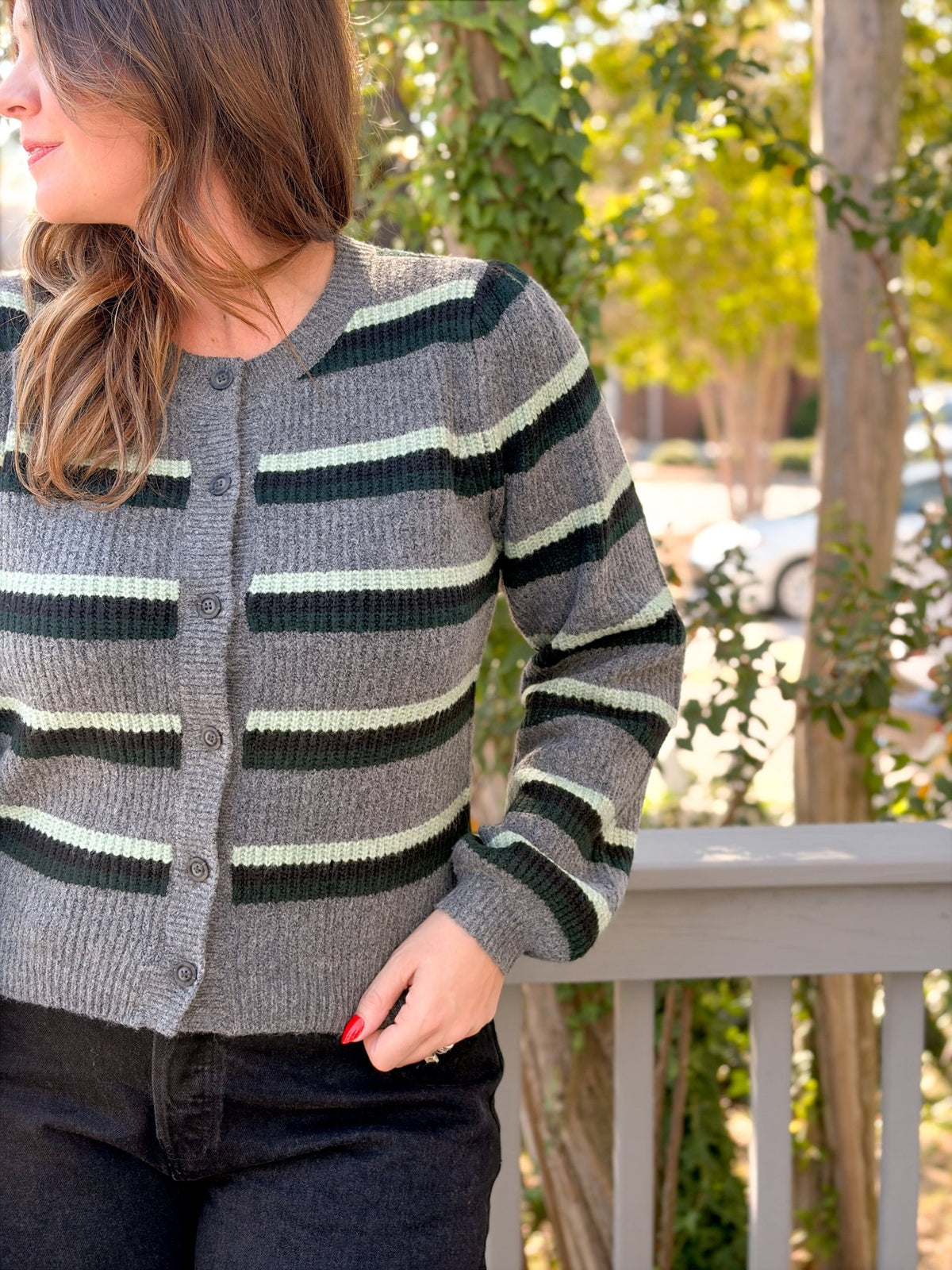 Rose & Lee Co Arella Cardigan, Heather Grey Cardigan