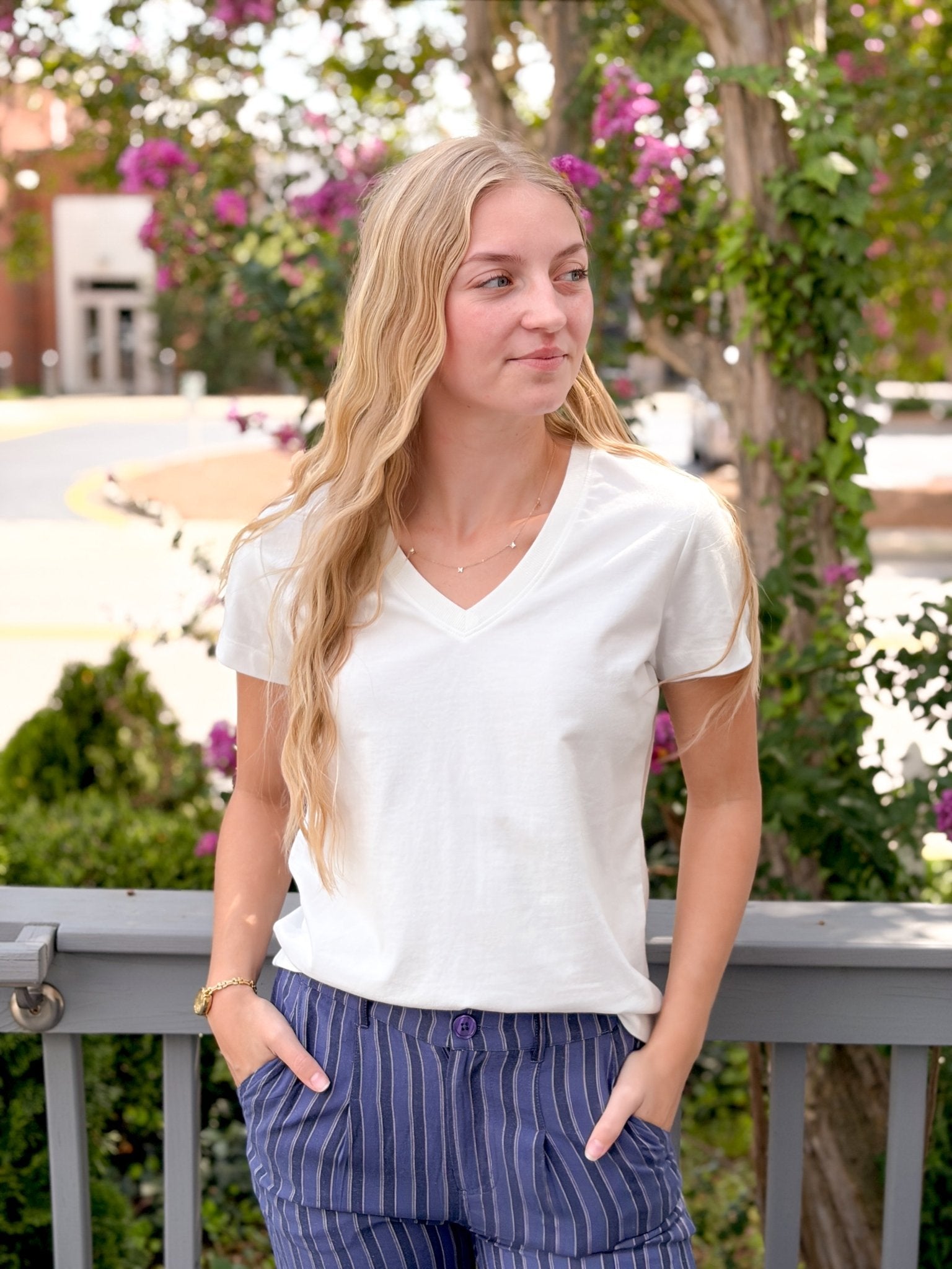 Rose & Lee Co Aria Tee, White short sleeve