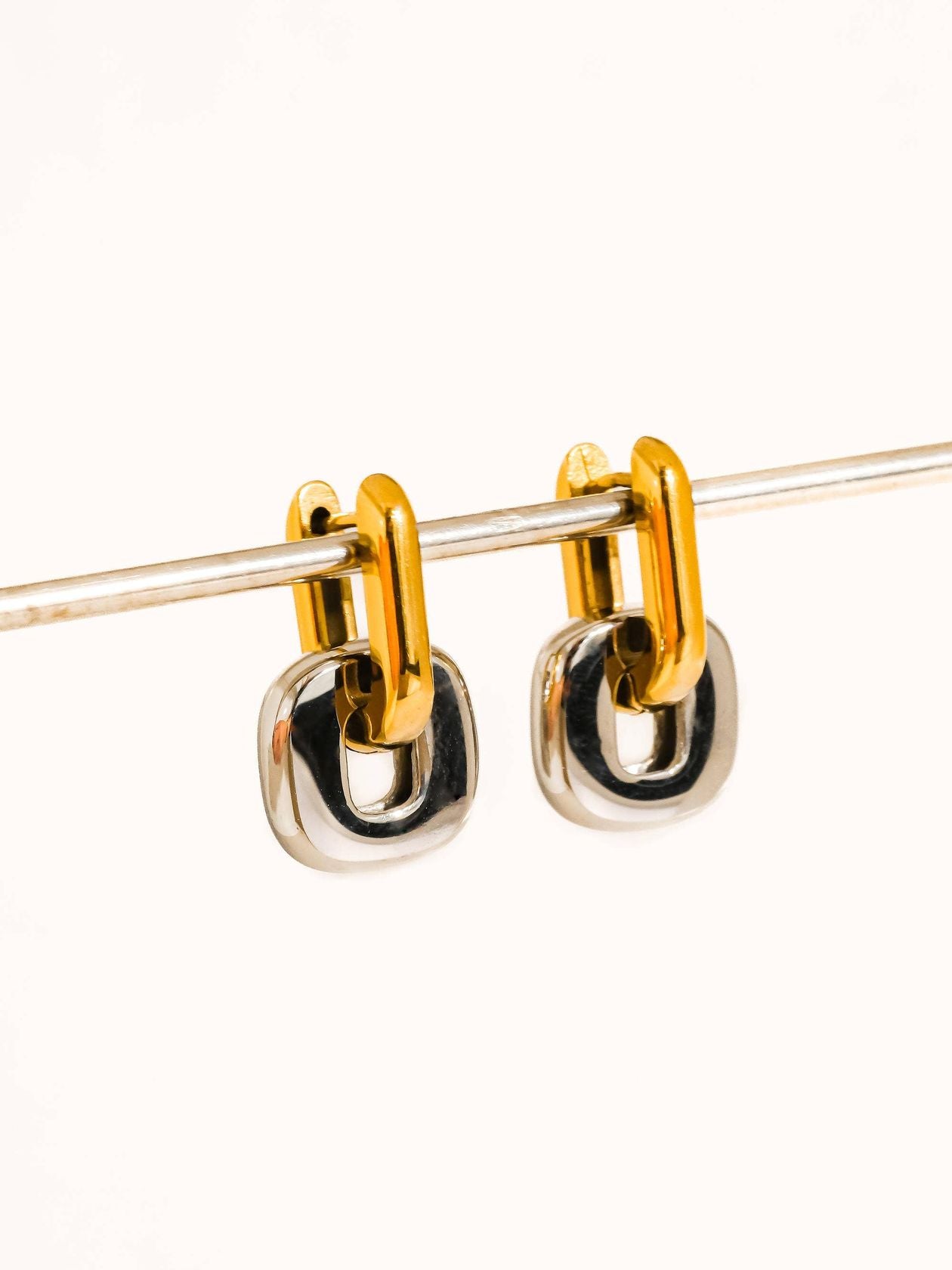 Gold & Silver Drop Earrings