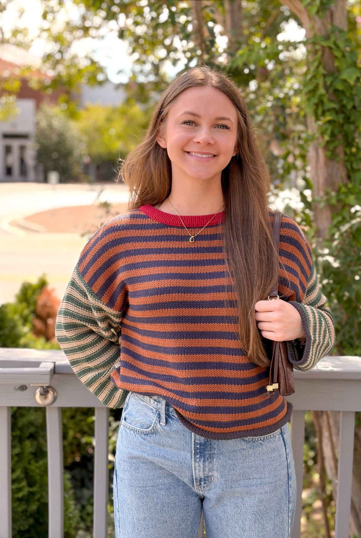 Rose & Lee Co Aubriella Sweater, Brown/Navy Sweaters