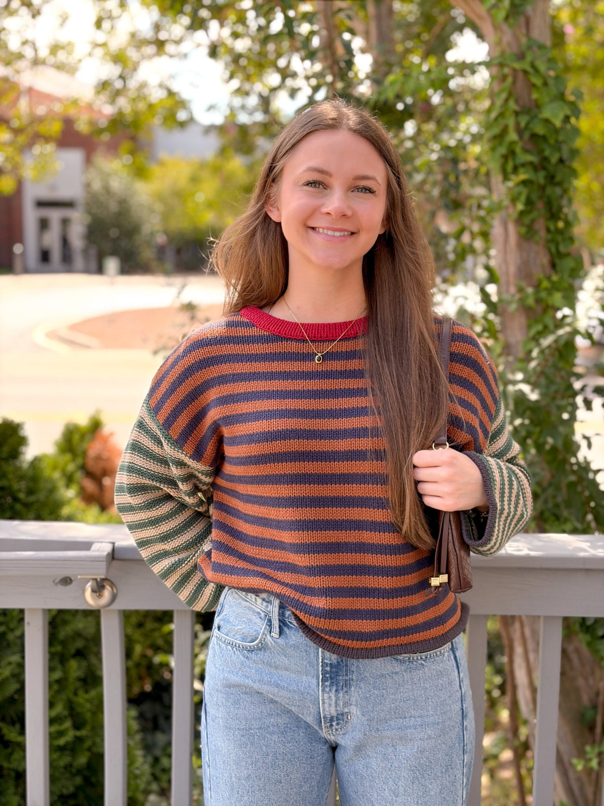 Rose & Lee Co Aubriella Sweater, Brown/Navy Sweaters
