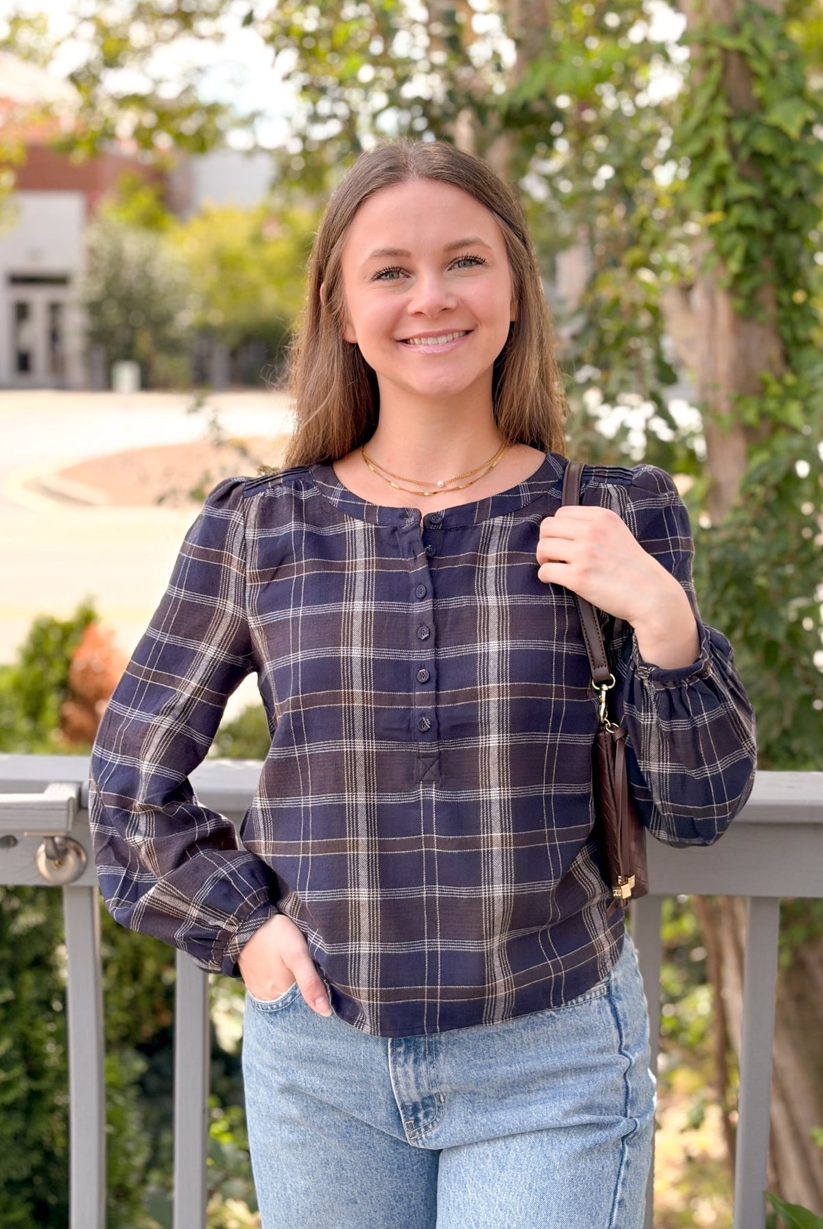 Rose & Lee Co Autumn Plaid Top, Eclipse by Z Supply Long Sleeve