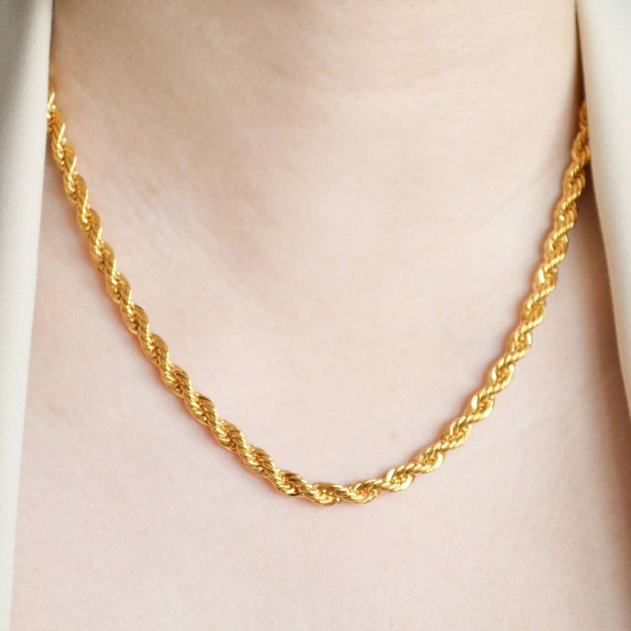 Gold Chain Rope Necklace