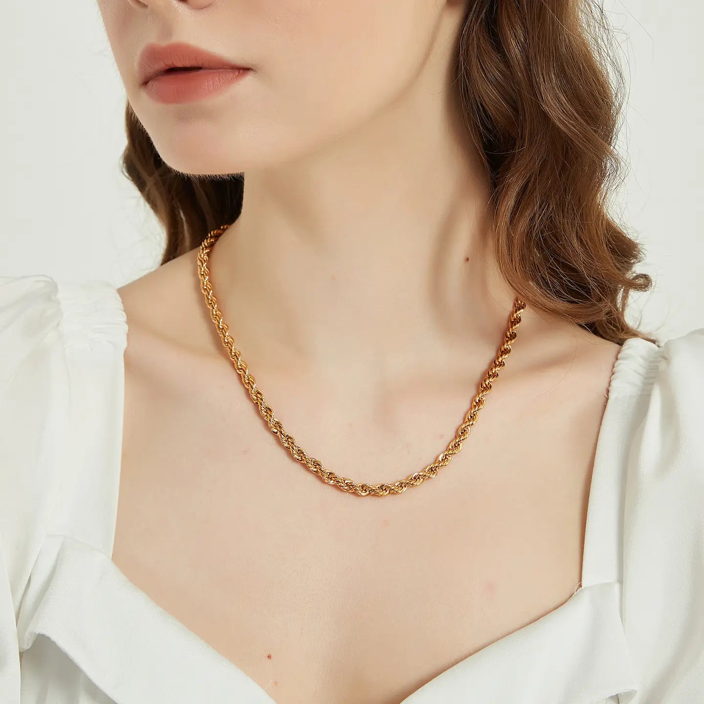 Gold Chain Rope Necklace