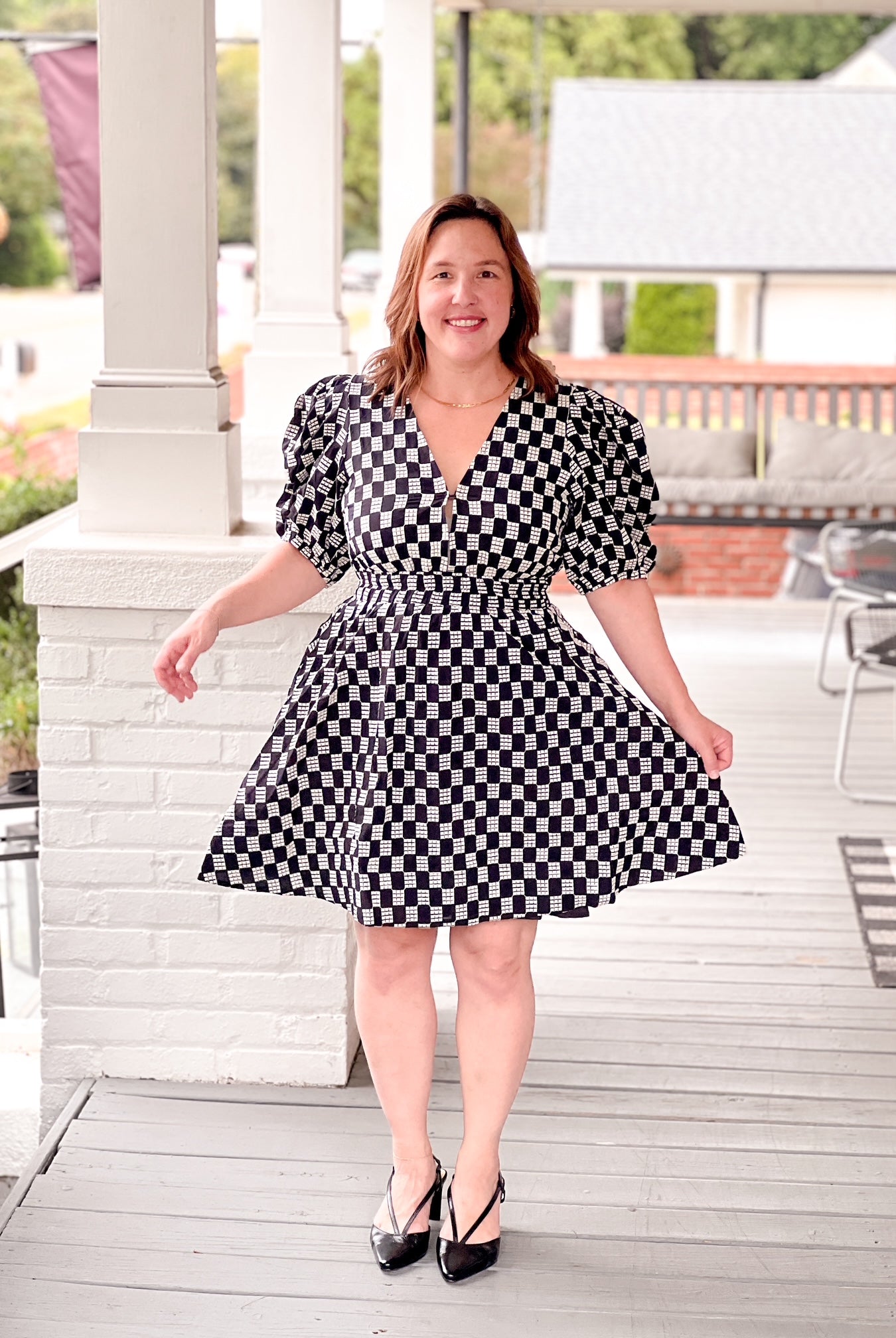 Midnight Weave Short Sleeve Dress