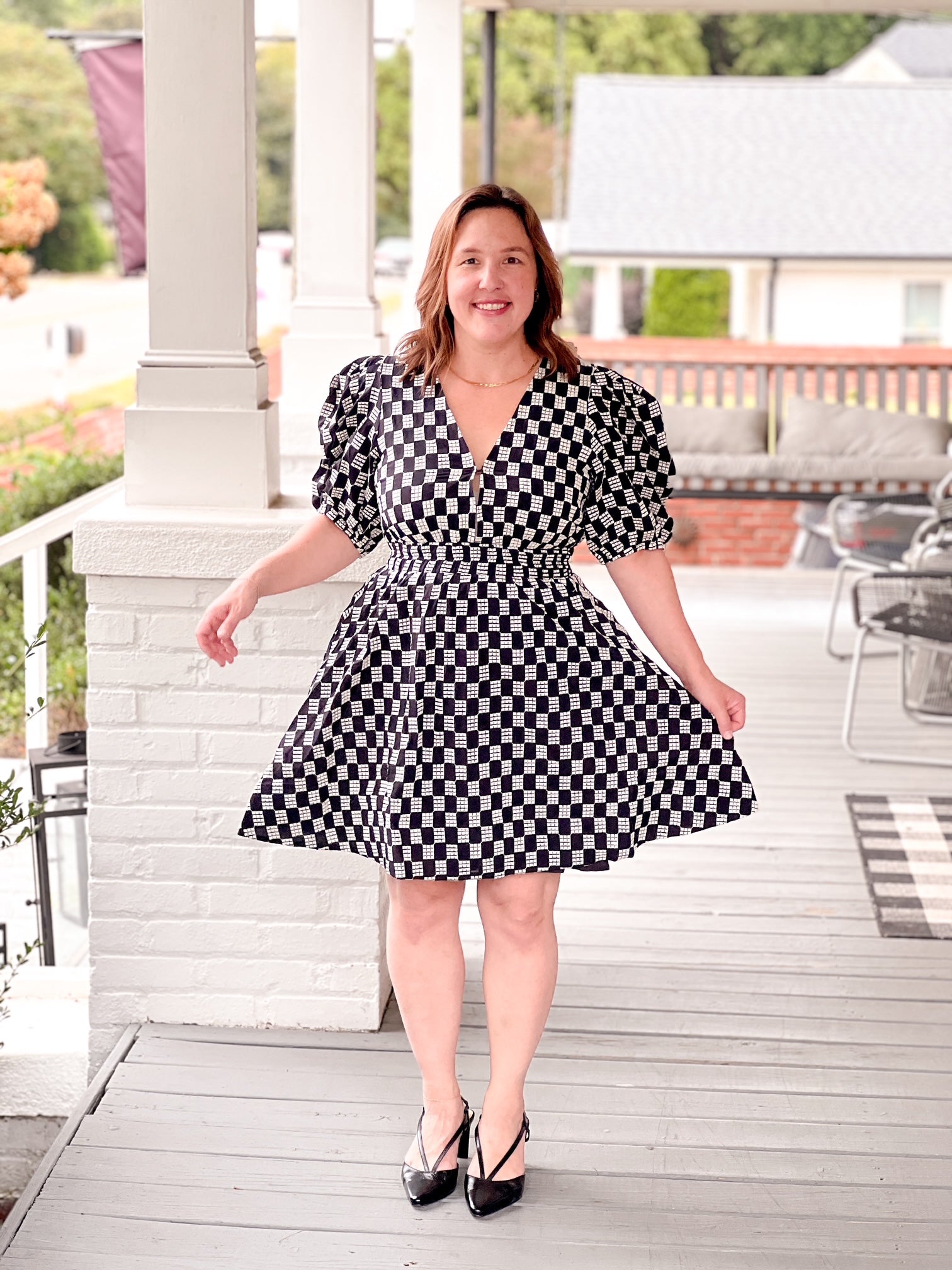 Midnight Weave Short Sleeve Dress