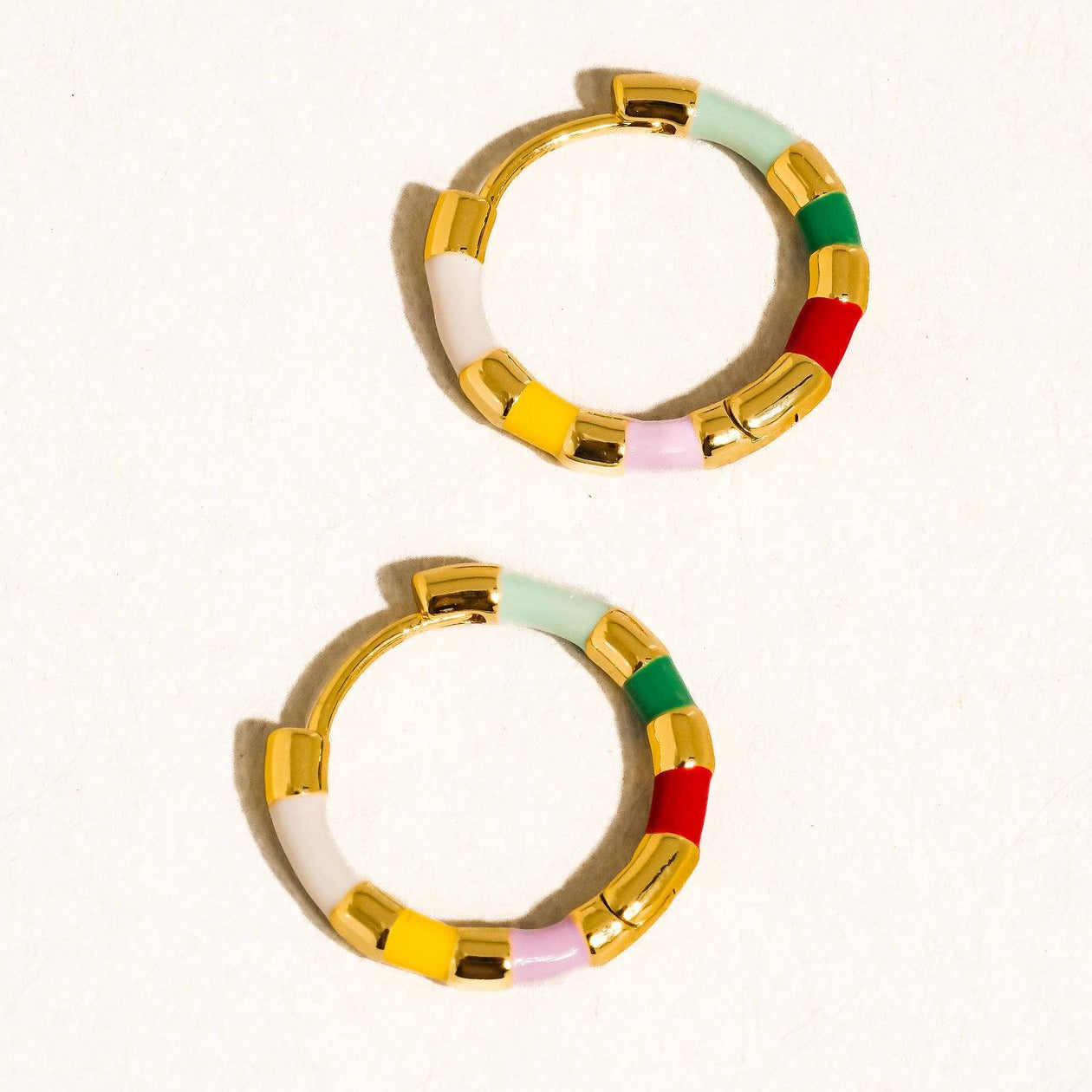 Colorful Gold Hoop Earrings
