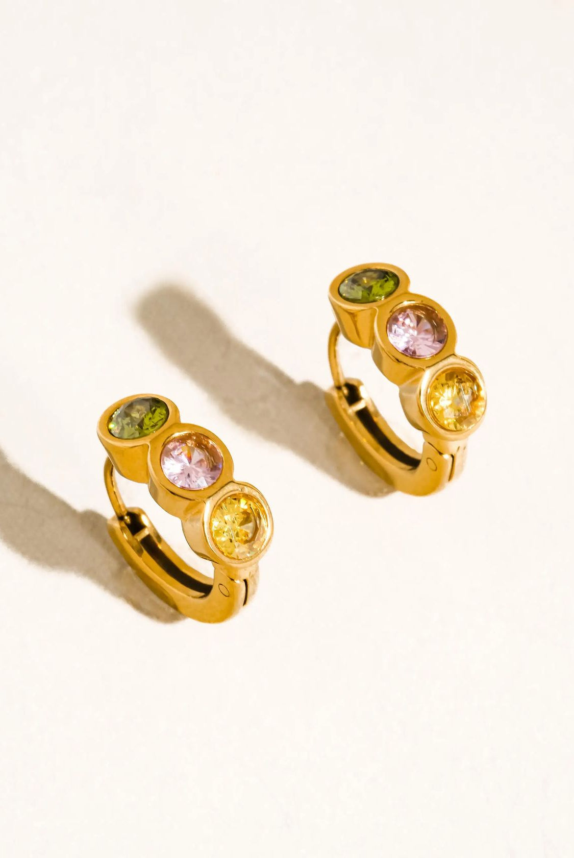 Rose & Lee Co Azelia CZ Hoop Earrings, 18k Gold Earrings