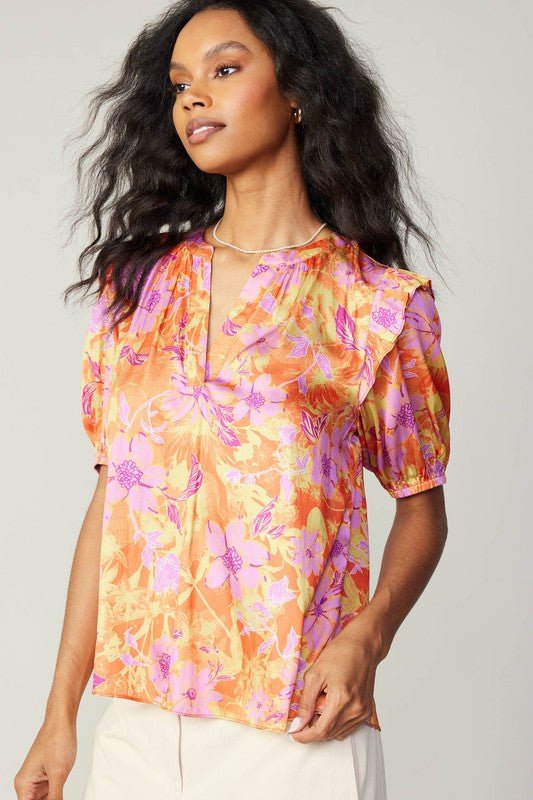 Rose & Lee Co Bailey Top, Orange/Pink Multi unknown
