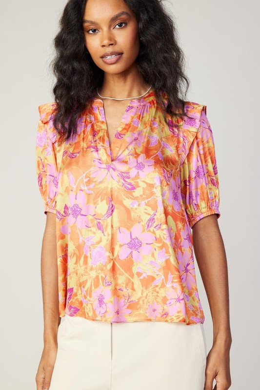 Rose & Lee Co Bailey Top, Orange/Pink Multi unknown
