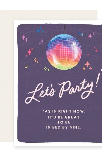 Rose & Lee Co Bed By 9 Disco Ball Birthday Card Stationery