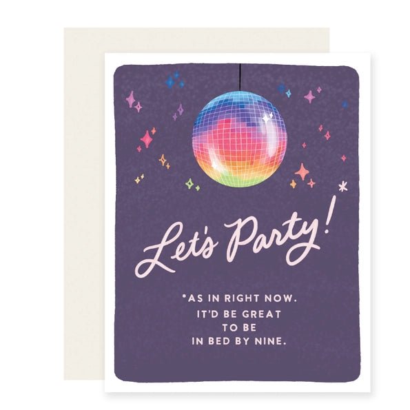 Rose & Lee Co Bed By 9 Disco Ball Birthday Card Stationery