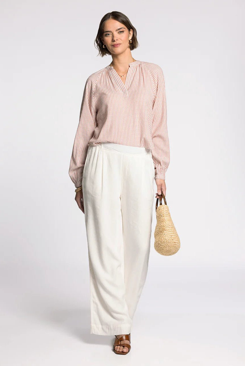 Rose & Lee Co Bethany Top, Rose/Ivory Long Sleeve