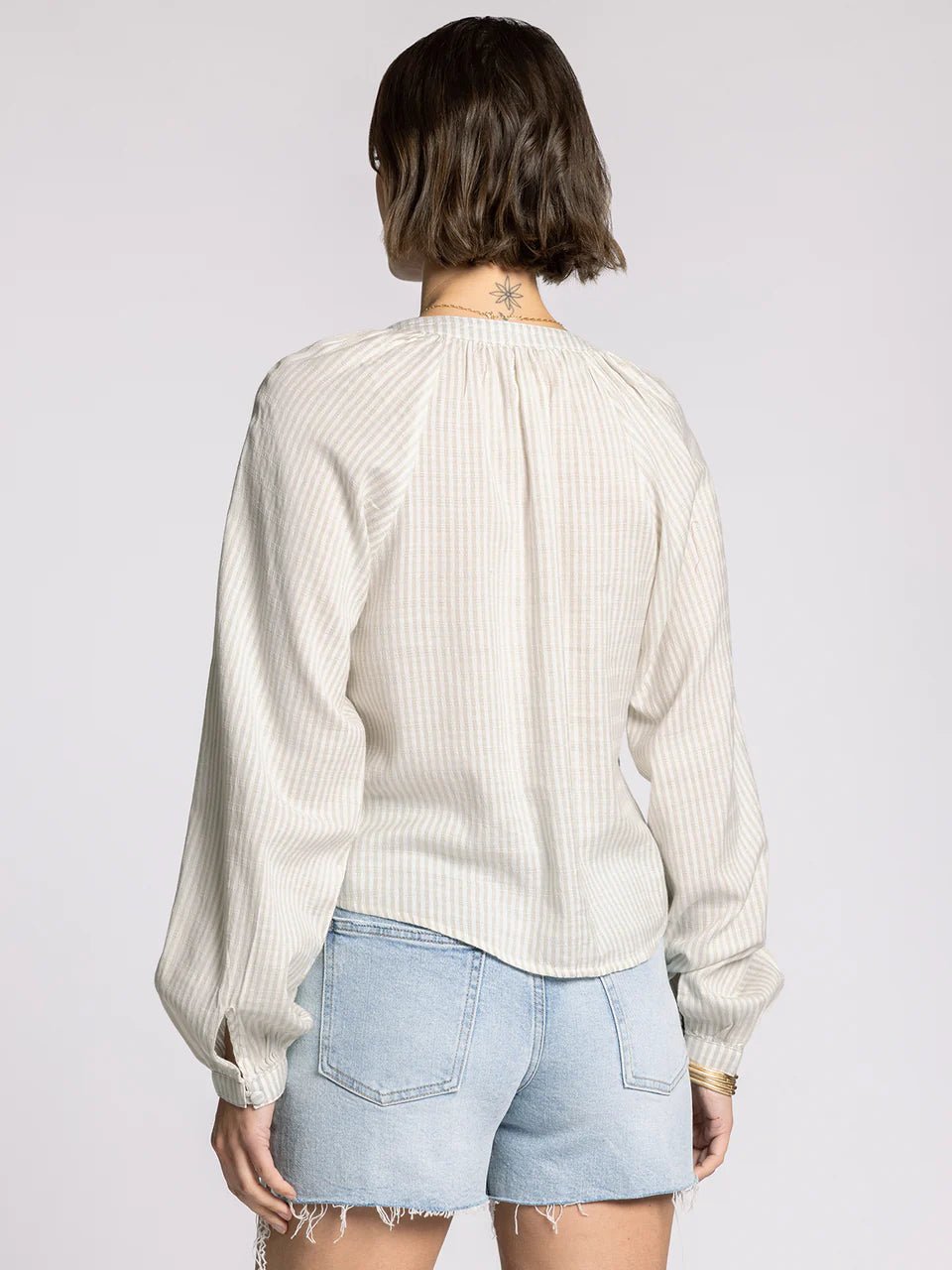 Rose & Lee Co Bethany Top, Sage/Ivory Long Sleeve