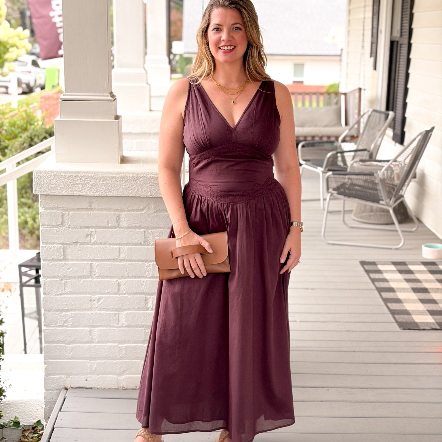Rose & Lee Co Noralyn Dress, Dark Plum Casual Dresses
