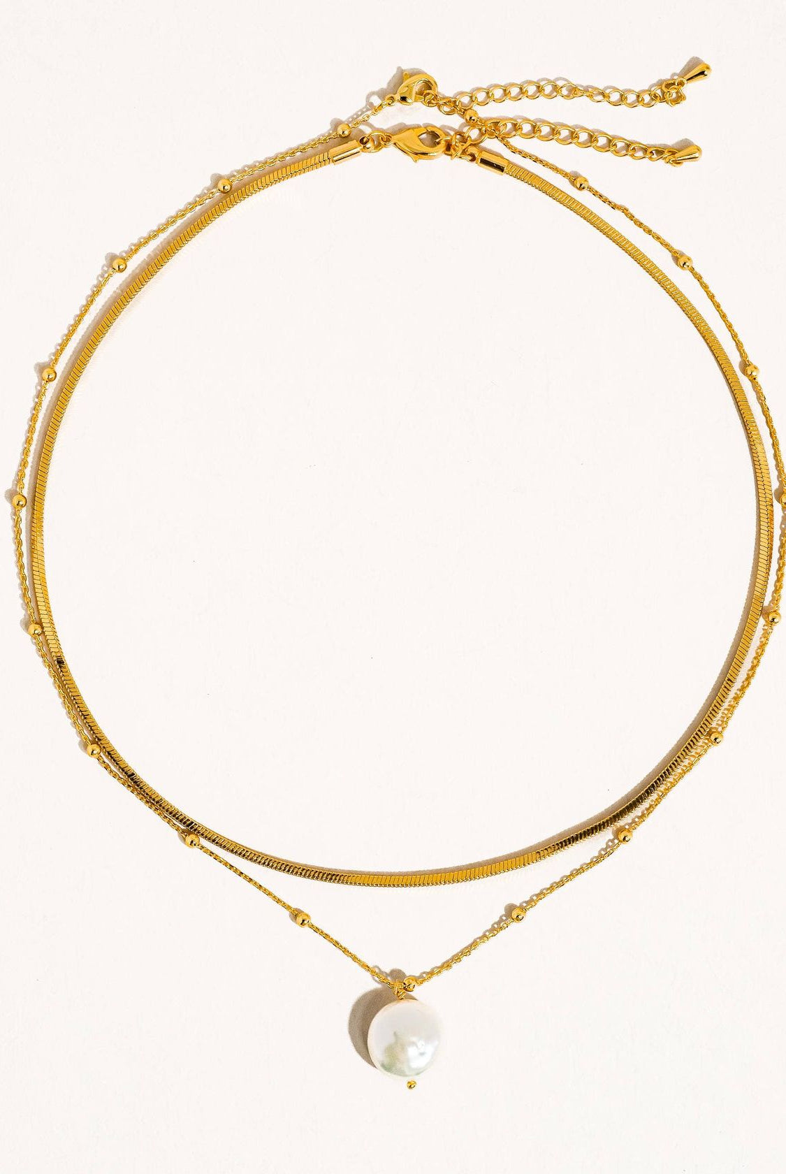 Rose & Lee Co Bindi Layered Pearl Necklace, 18k Gold Necklaces