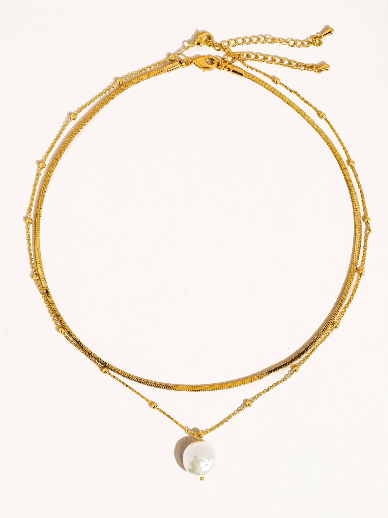 Rose & Lee Co Bindi Layered Pearl Necklace, 18k Gold Necklaces