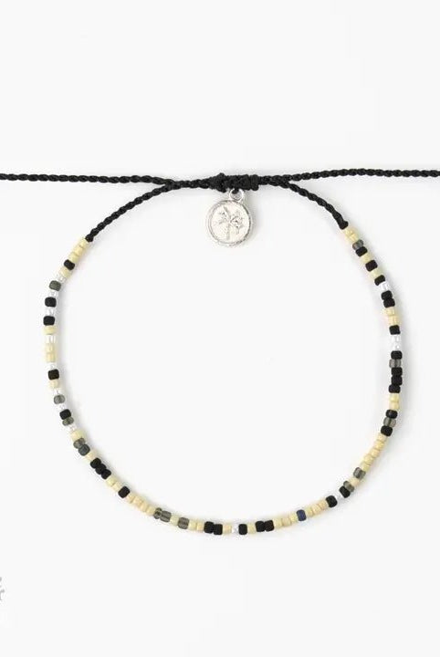 Rose & Lee Co Nusa Dainty Beaded Bracelet, Black & Gold Necklaces