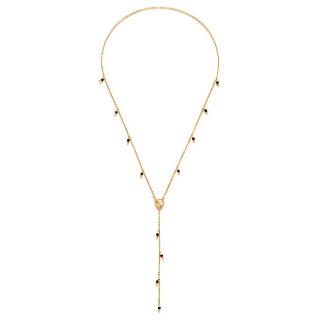 Rose & Lee Co Beaded Lariat Necklace, Black Necklaces