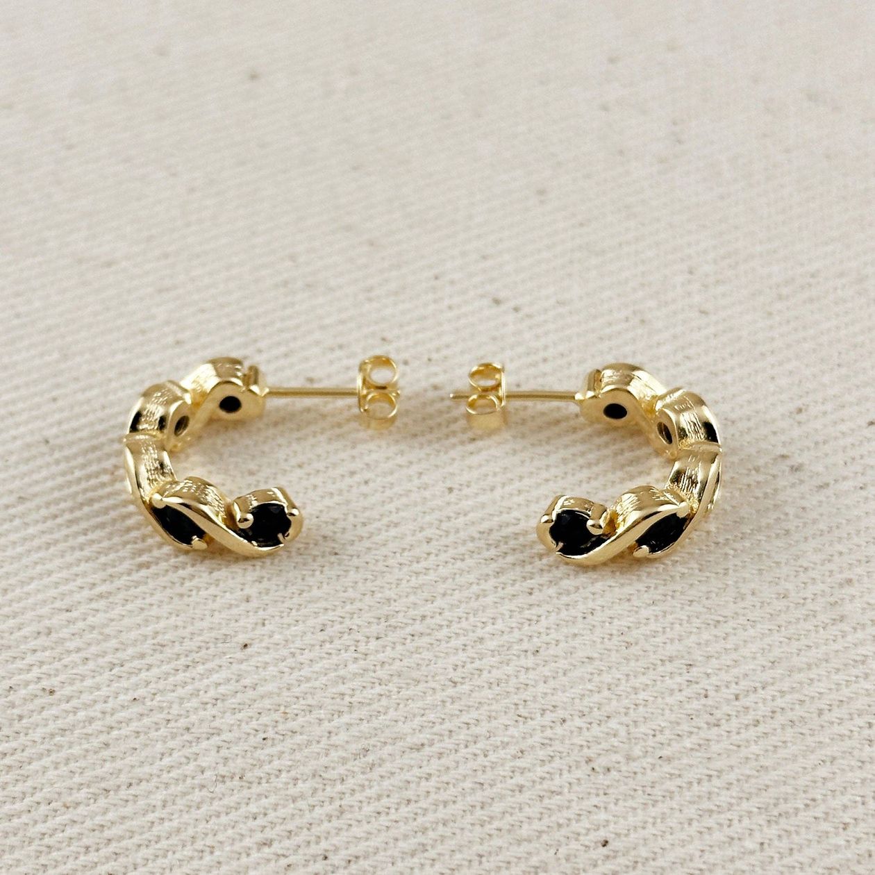 Rose & Lee Co Colored CZ Infinity C - Hoop Earrings, 18k Gold Filled Earrings
