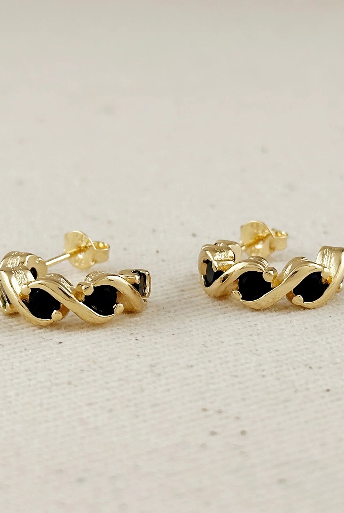 Rose & Lee Co Colored CZ Infinity C - Hoop Earrings, 18k Gold Filled Earrings