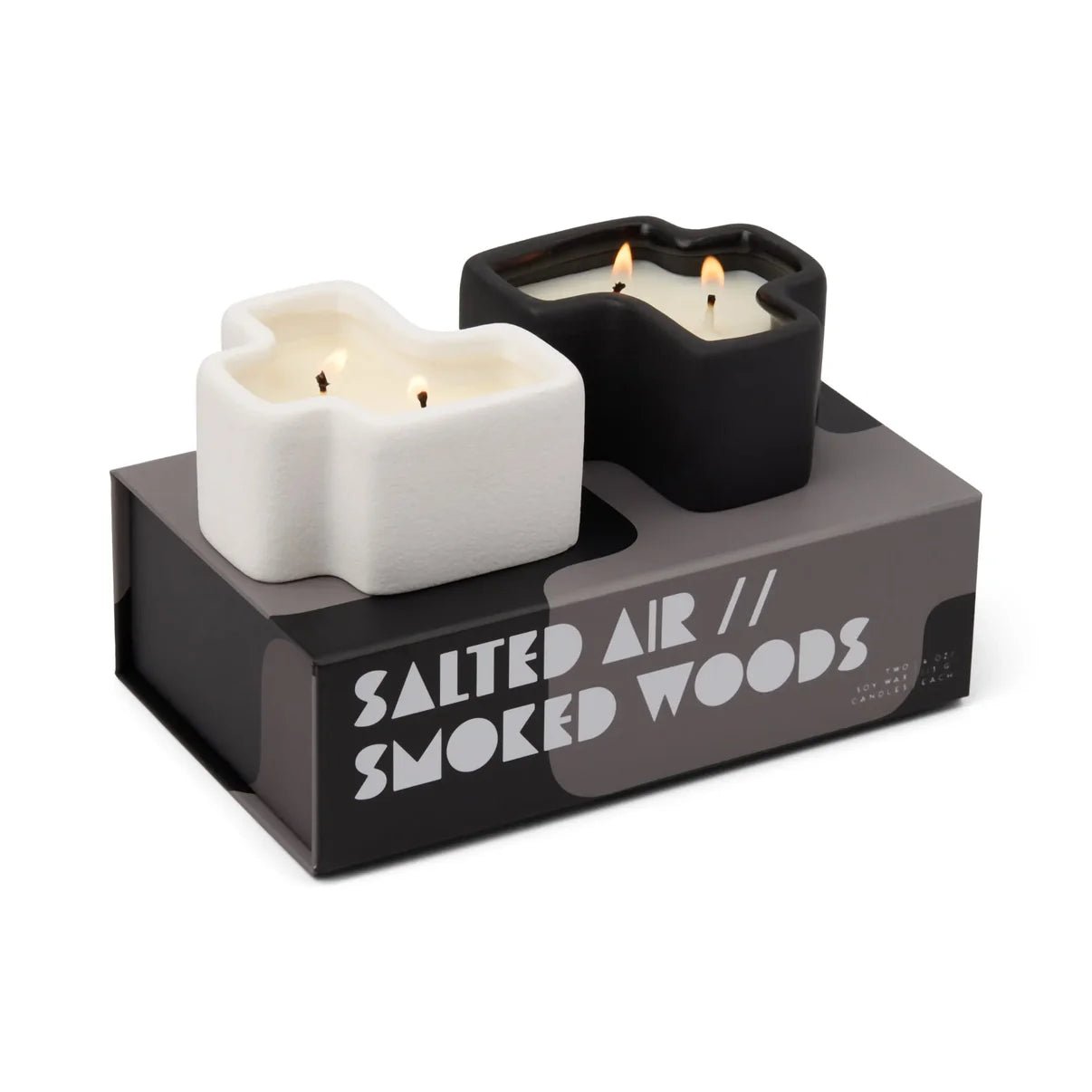 Rose & Lee Co Jigsaw Candle Set, Salted Air & Smoked Woods Candles
