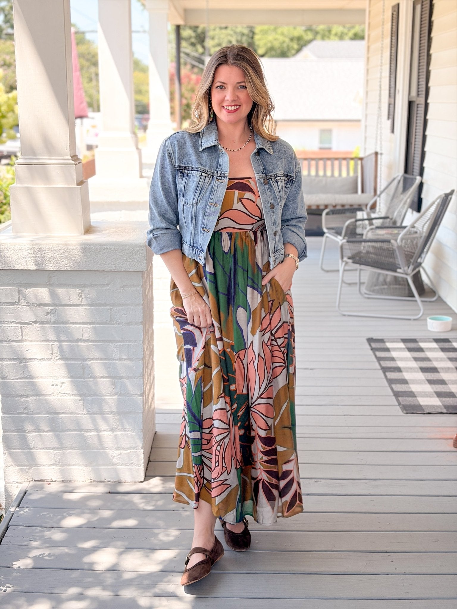 Rose & Lee Co Bloom Dress, Multi Leaf Casual Dresses