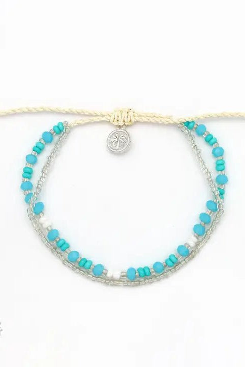 Rose & Lee Co Kanawa Beaded Bracelet, Aqua Bracelets