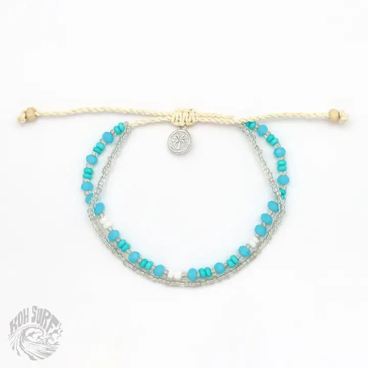 Rose & Lee Co Kanawa Beaded Bracelet, Aqua Bracelets