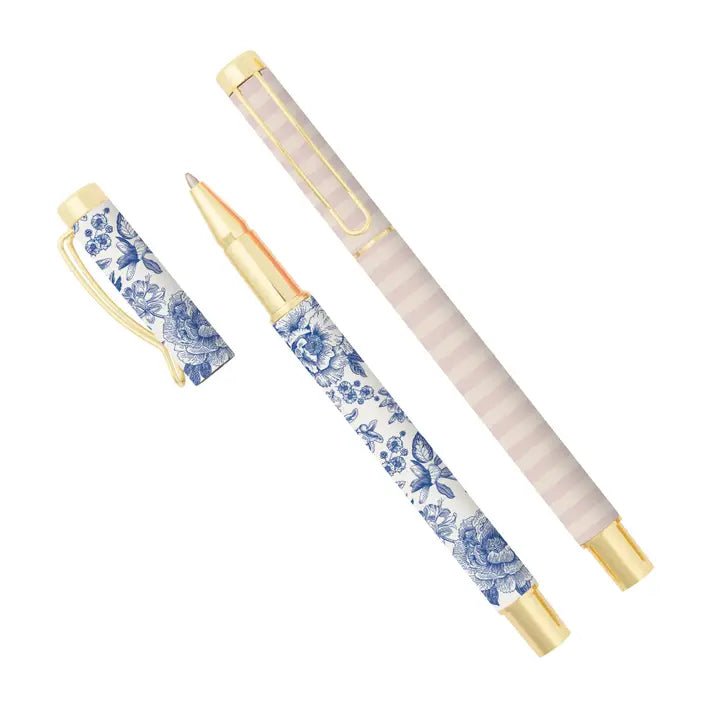 Rose & Lee Co Metal Pen Set, Blue Delft Home & Gifts