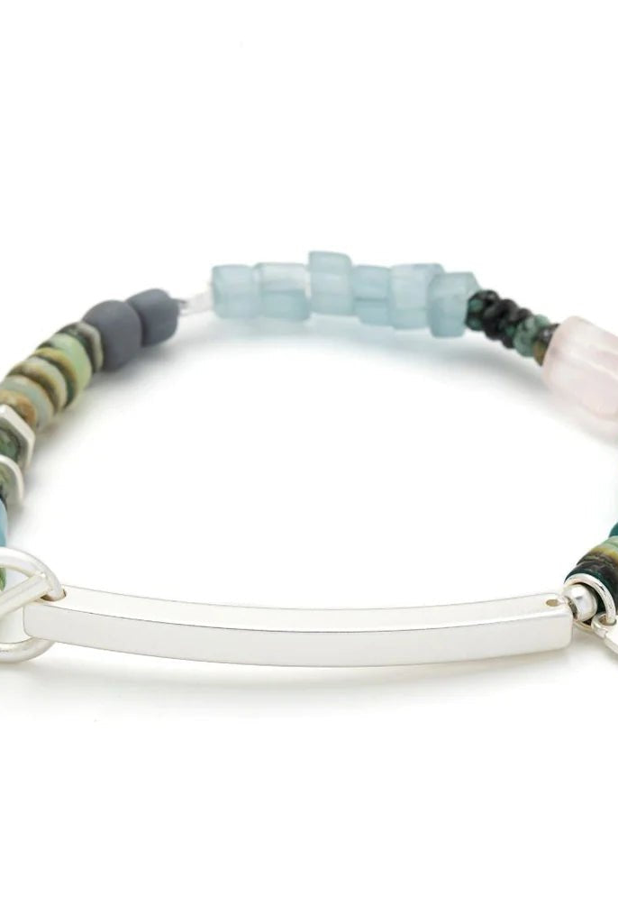 Rose & Lee Co Hidden Message Bracelet, Boss B*tch/Rose Quartz/Silver Bracelets