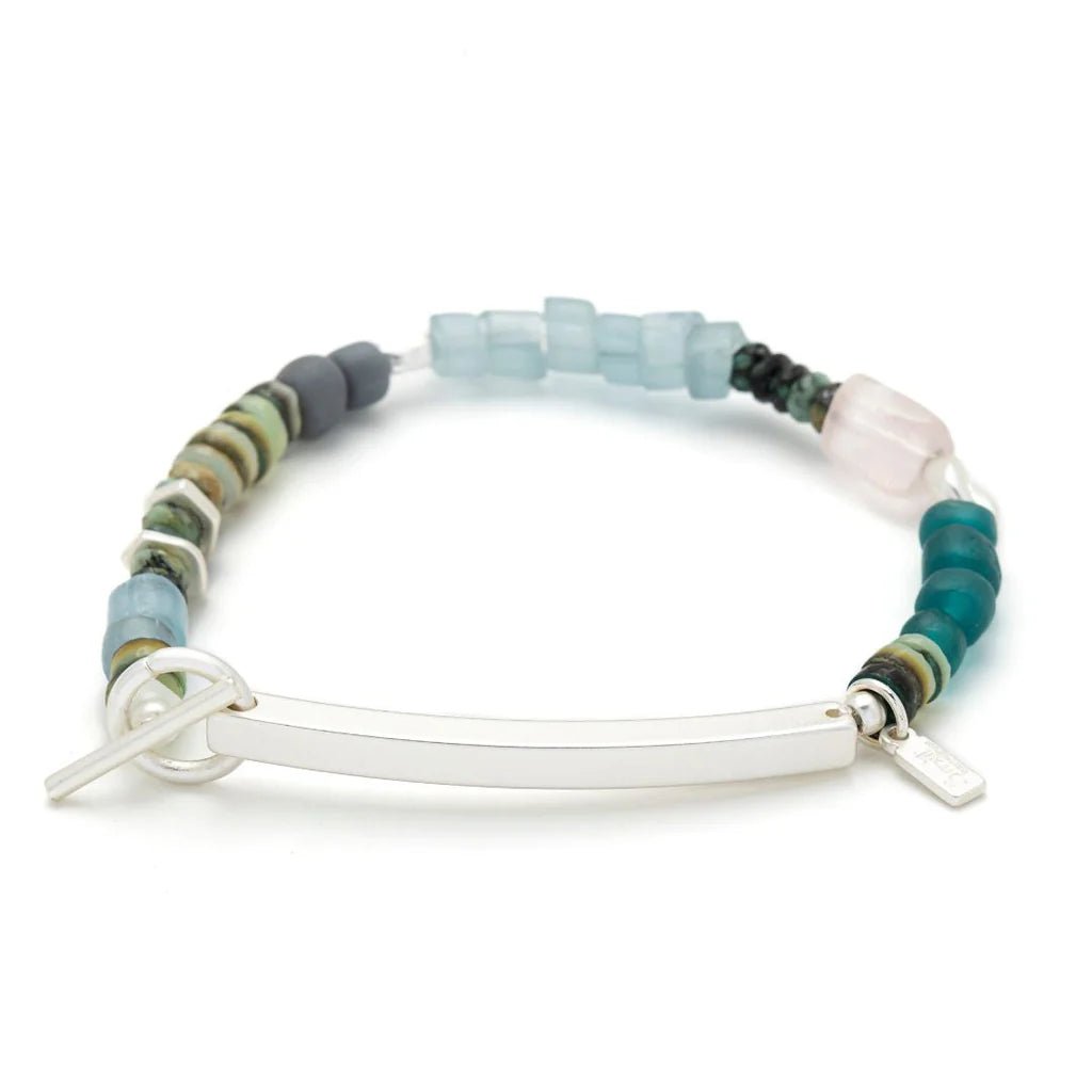 Rose & Lee Co Hidden Message Bracelet, Boss B*tch/Rose Quartz/Silver Bracelets