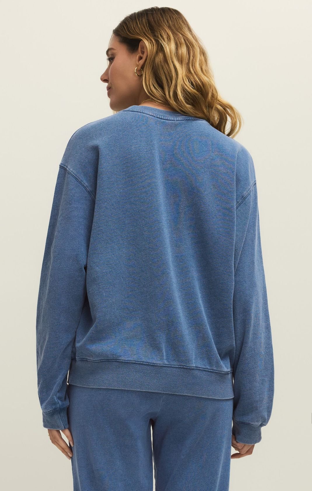 Rose & Lee Co Boyfriend Denim Sweatshirt, Calypso Blue Indigo by Z Supply Sweatshirt & Hoodies