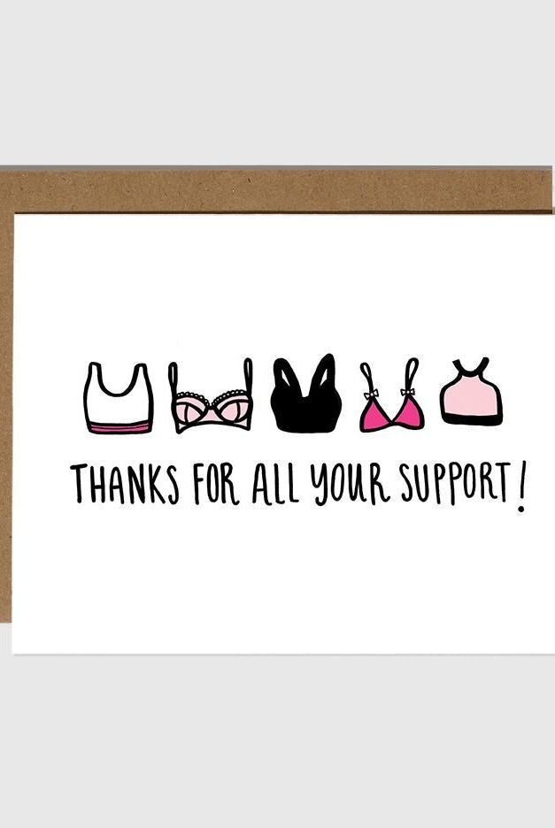 Rose & Lee Co Thanks For All Your Support Bras Card Stationery
