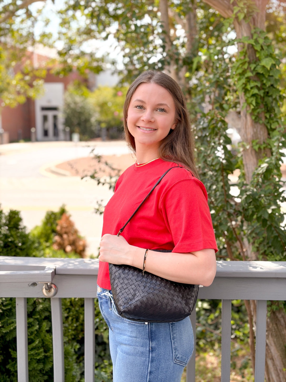 Rose & Lee Co Brecken Top, Samba Red short sleeve