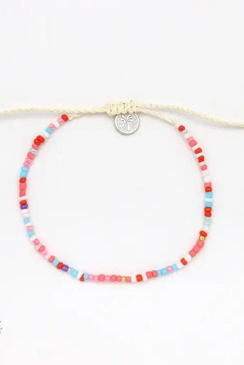 Rose & Lee Co Nusa Dainty Beaded Bracelet, Multi Pink Bracelets