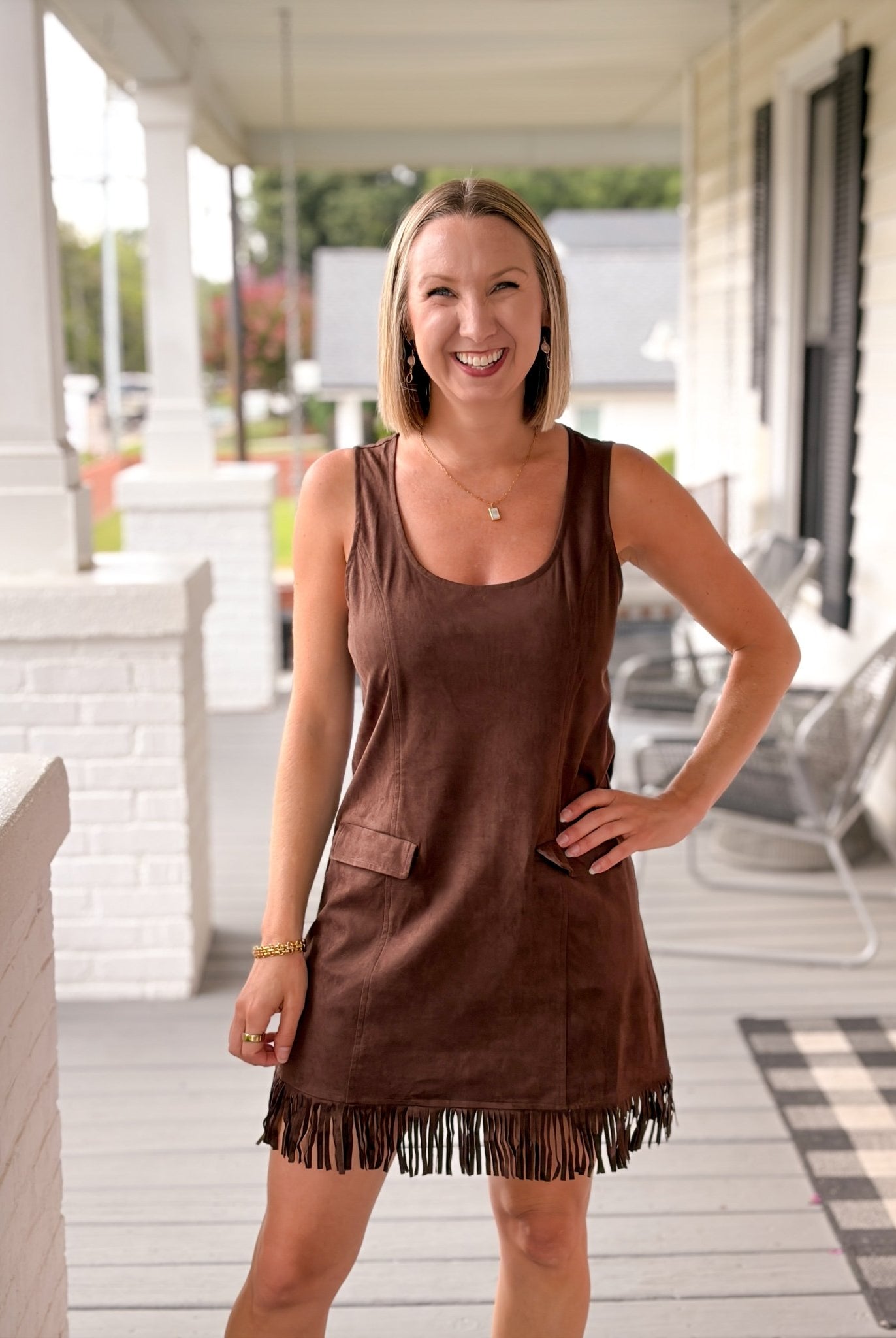 Rose & Lee Co Kaia Dress, Dark Brown Casual Dresses