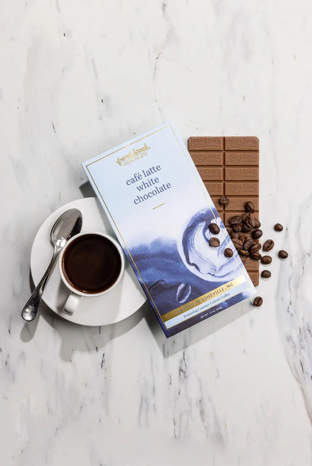 Rose & Lee Co Cafè Latte White Chocolate Bar, 60g Food & Drink