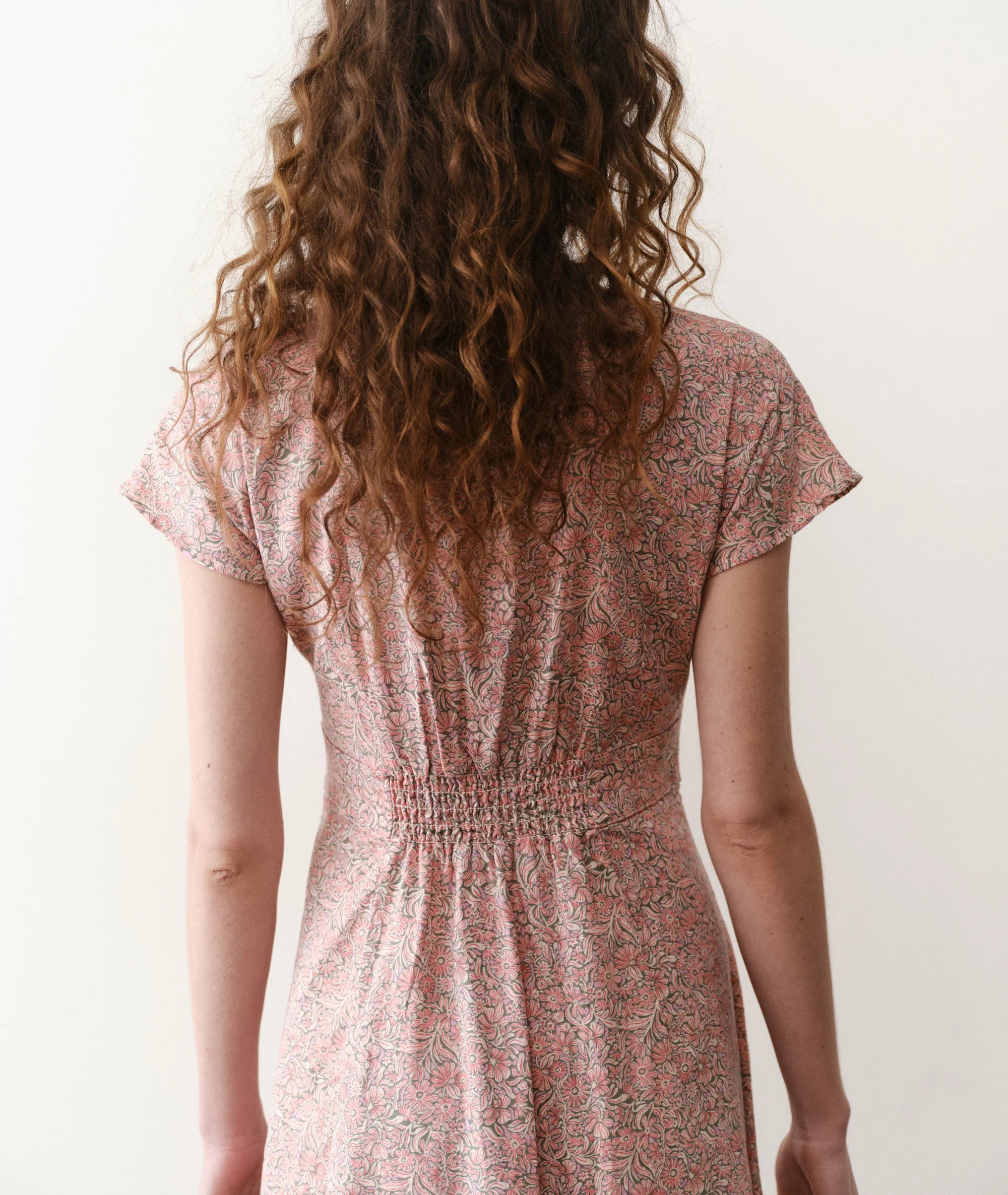 Floral Mini Length Flutter Sleeve Dress