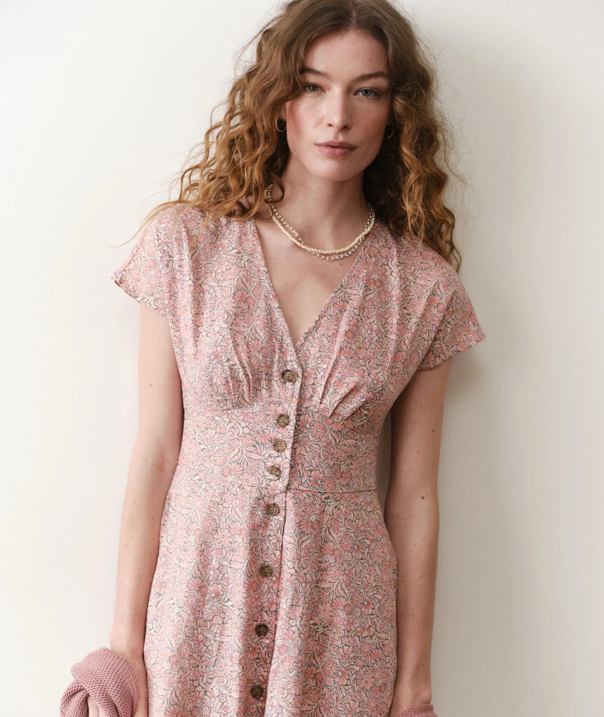 Floral Mini Length Flutter Sleeve Dress