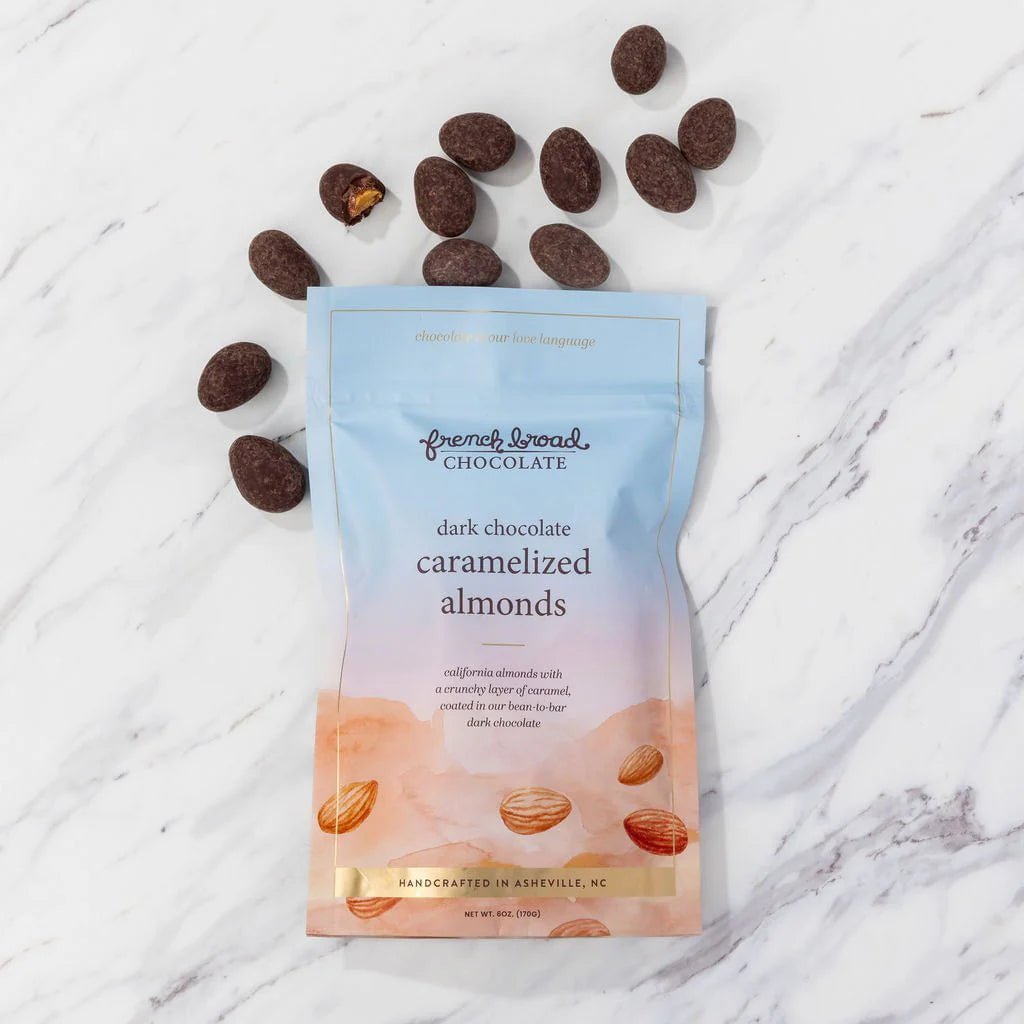 Rose & Lee Co Dark Chocolate Covered Caramelized Almonds, 6oz Food & Drink