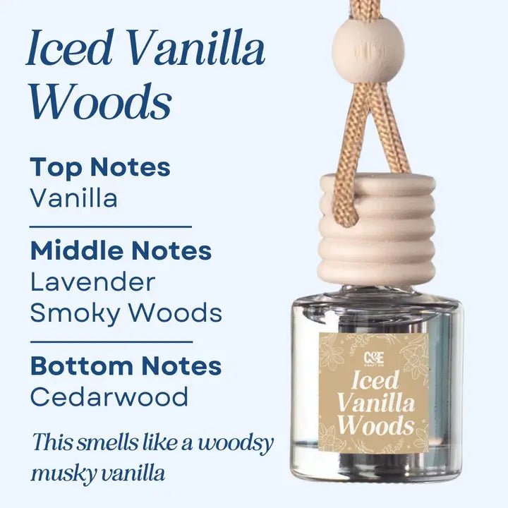 Rose & Lee Co Car Diffuser, Iced Vanilla Woods Candles