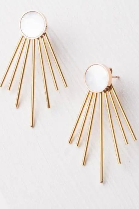 Rose & Lee Co Caroline Stud & Fringe Earrings Earrings