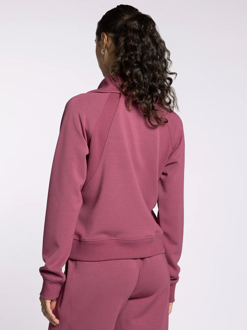 Burgundy Long Sleeve Athletic Half Zip